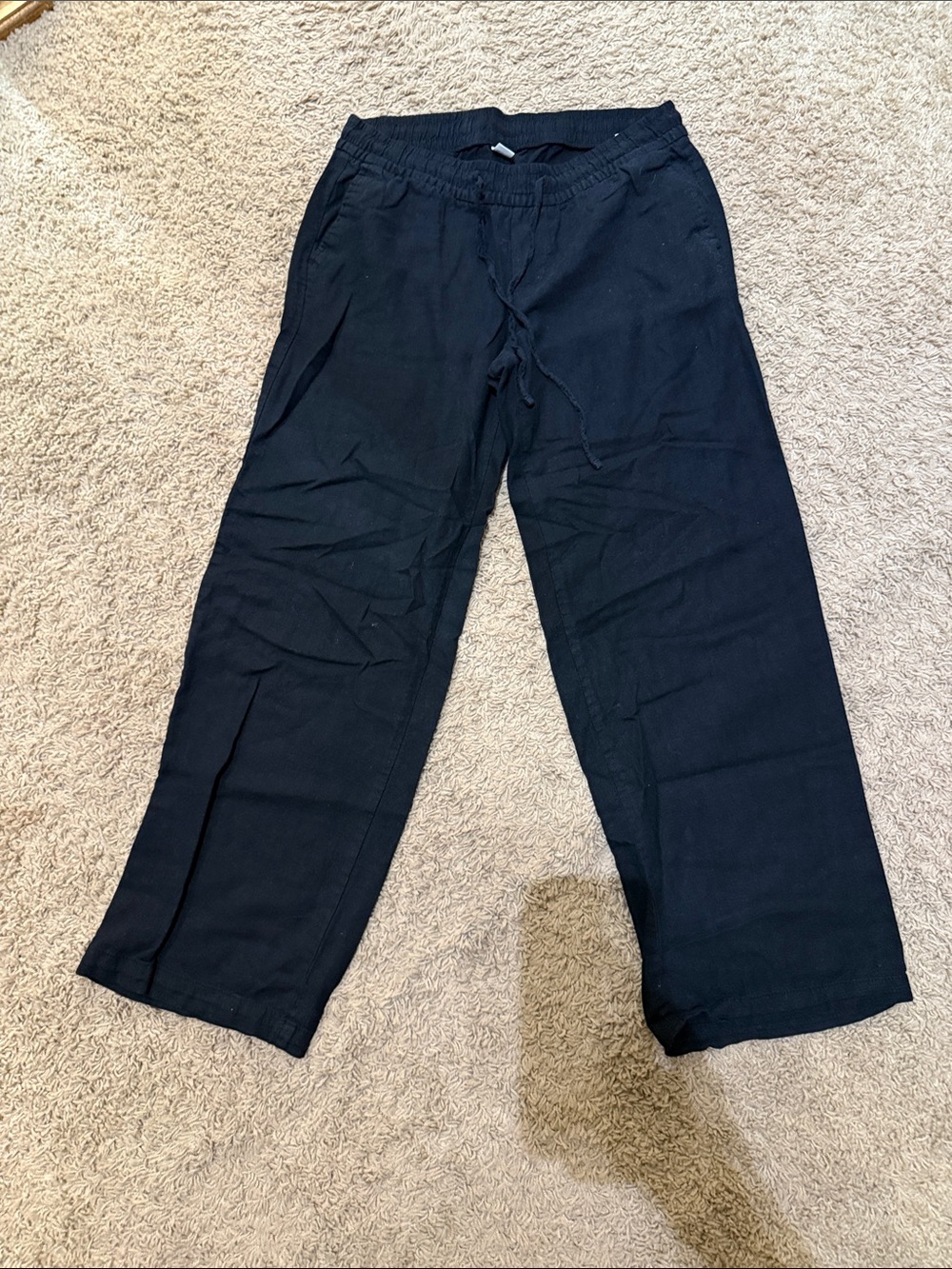 Old Navy Women's Black Drawstring Linen Pants